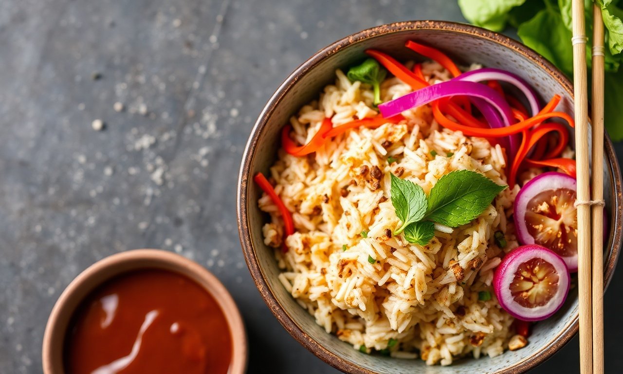 Satay crispy rice salad: a flavorful dish to master.
