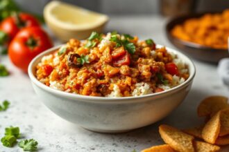 Delicious vegan jollof rice, a flavor revelation.