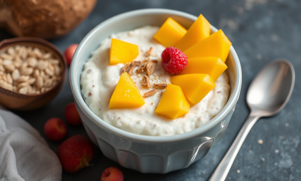 Mango coconut overnight oats, simple, healthy breakfast foundation.