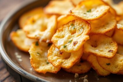 Easy ingredient parmesan crisps: polished snack for effortless enjoyment.