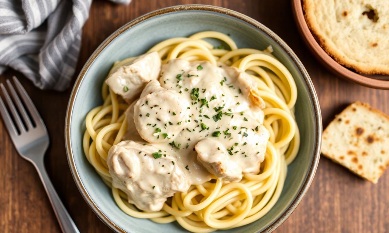 Creamy comforting keto chicken alfredo with zoodles recipe guide.