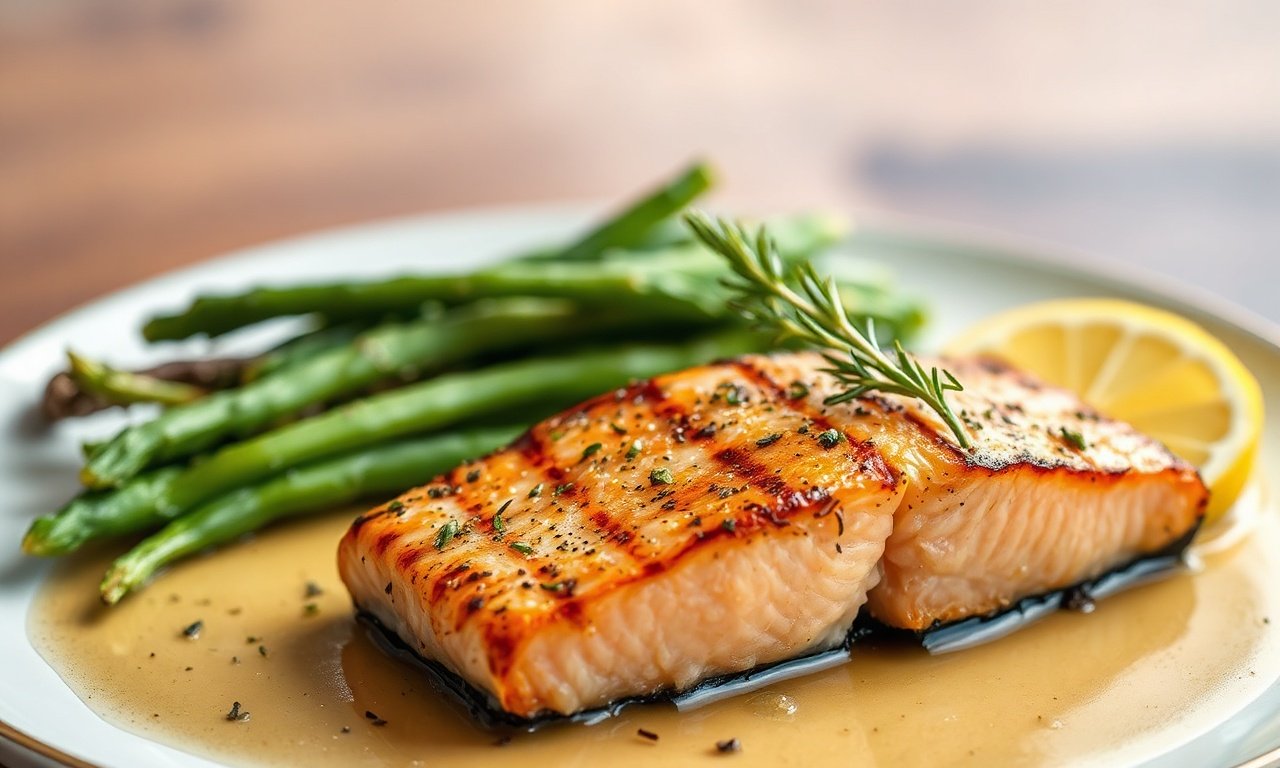 Perfectly herbed lemon grilled salmon recipe.