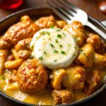 Copycat Texas Roadhouse butter chicken skillet, easy weeknight meal.