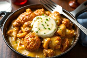 Copycat Texas Roadhouse butter chicken skillet, easy weeknight meal.