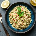 Lemon herb garlic quinoa side dish.