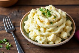 Healthy Mashed Cauliflower recipe: a delicious, low-carb side dish.