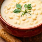 Rustic Tuscan white bean soup, hearty Italian flavors.