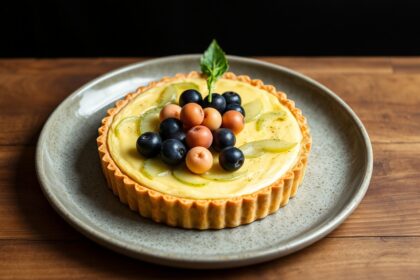 Delicious vegan leek tart recipe, perfect plant-based dish.
