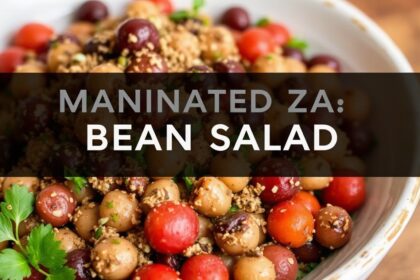 Marinated za'atar bean salad: fresh, vibrant, and flavorful.