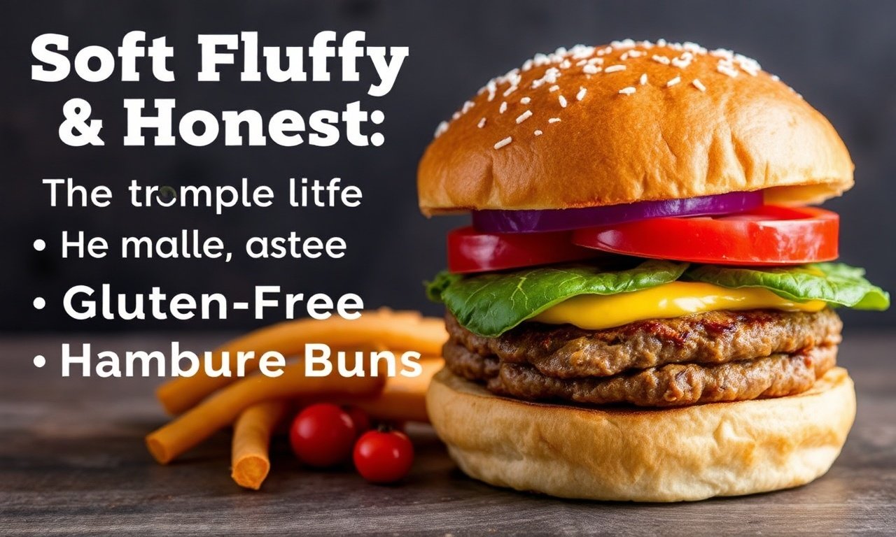 Soft fluffy gluten-free hamburger buns, incredibly easy recipe.