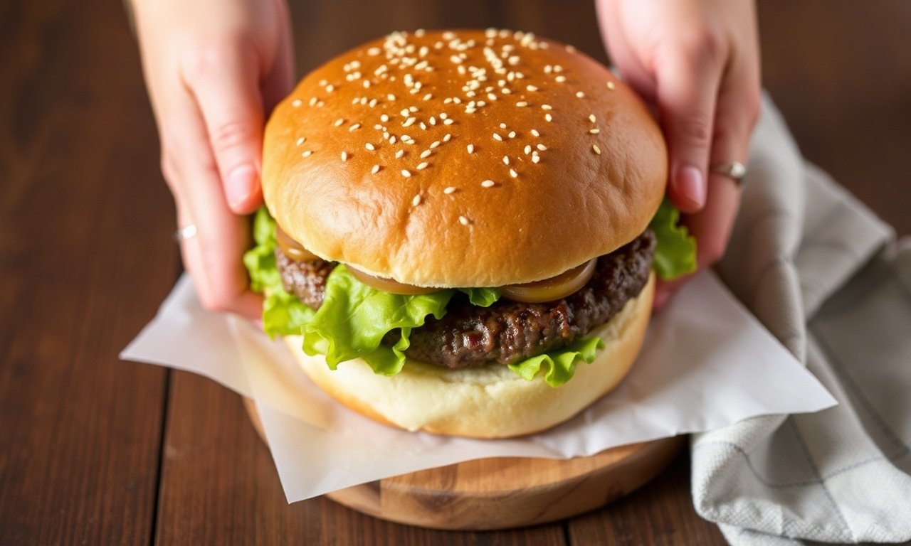 Quick 40 minute hamburger buns recipe.